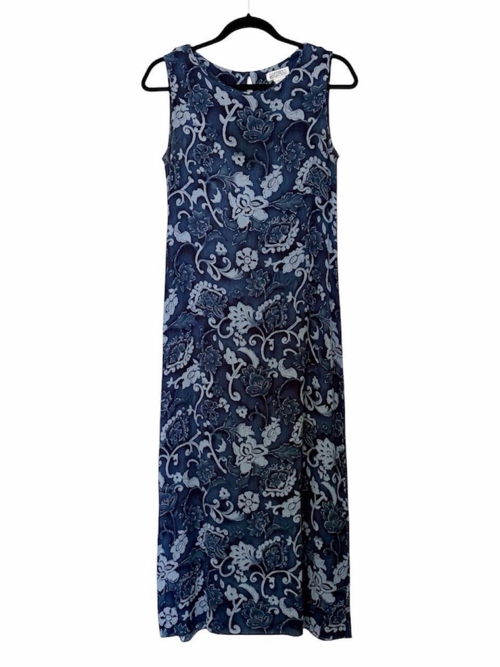 Vintage Blue Floral Maxi Dress
